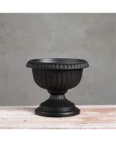 Novelty Outdoor Grecian Urn, Planter/Flower Pot, Plastic, Black, 18"