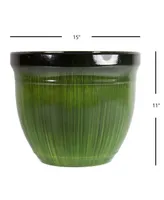 Gardener Select Madison Planter Green Drip 15"