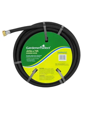 Gardener Select Durable Soaker Hose Brass Connectors, Black .62 Inches x 75 Ft