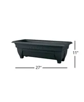 Dcn Plastic 1427BK Azura Rectangle Patio Planter Black