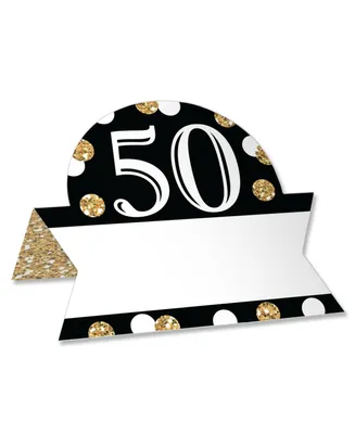 Adult 50th Birthday - Gold Party - Table Setting Name Place Cards - 24 Ct