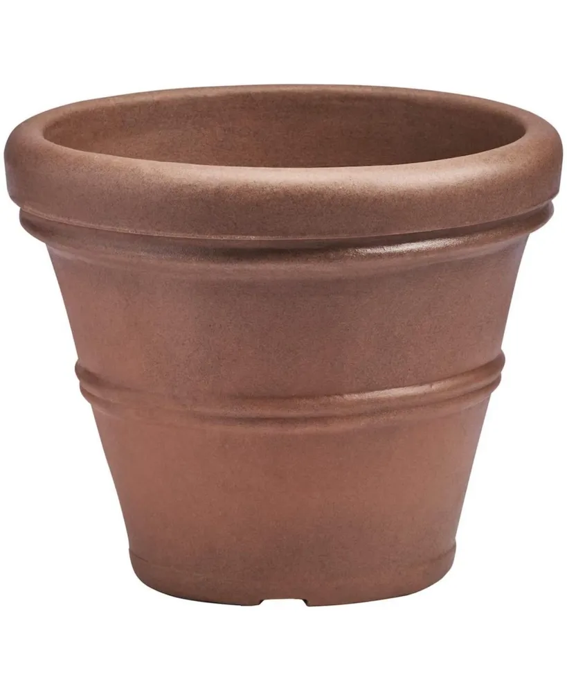 Crescent Garden Brunello RolledRim Planter Classic 11.4 Inch Rust