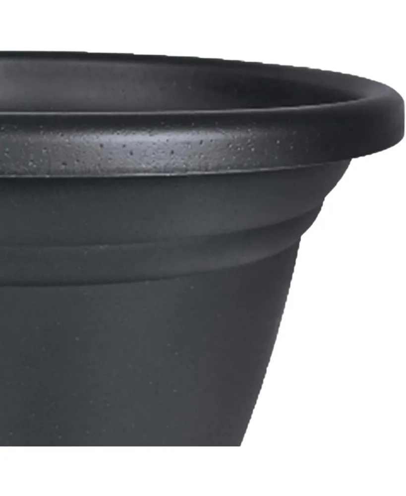 Hc Companies Plastic In Outdoor Round Mojave Planter Grey - 22 Inch