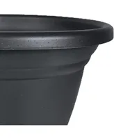 Hc Companies Plastic In Outdoor Round Mojave Planter Grey - 22 Inch