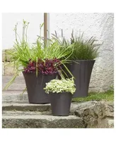 Garden Elements Pamploma Plastic Planter Cappuccino Color 12 Inches