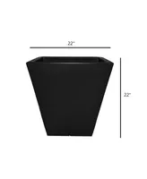 Tusco Products CT22BK Cosmopolitan Planter Square Black, 22 Inch