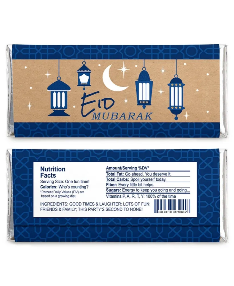 Ramadan - Candy Bar Wrapper Eid Mubarak Favors - Set of 24