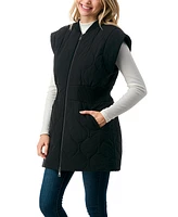 Marcus Adler Women's Zipper Front Quilted Long Vest