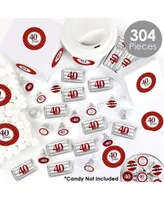 We Still Do - 40th Wedding Anniversary - Party Candy Favor Sticker Kit - 304 Pc