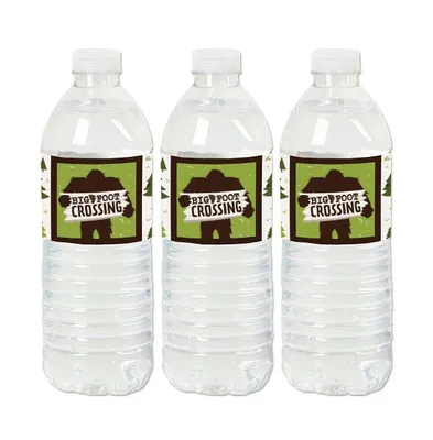 Sasquatch Crossing - Bigfoot Party Water Bottle Sticker Labels - 20 Ct