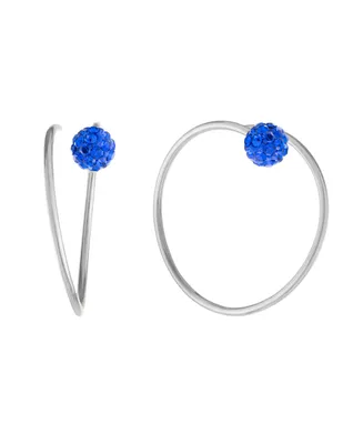 Giani Bernini Crystal (0.46 ct.t.w) Pull Through Hoop Earrings