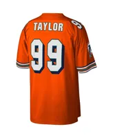 Men's Mitchell & Ness Jason Taylor Orange Miami Dolphins Big and Tall 2004 Retired Player Replica Jersey