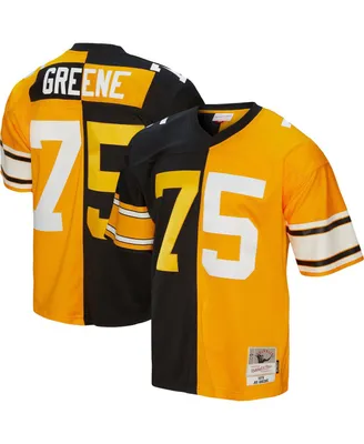 Men's Mitchell & Ness Joe Greene Black, Gold Pittsburgh Steelers 1976 Split Legacy Replica Jersey
