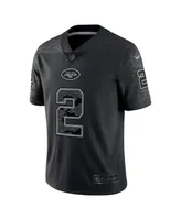 Men's Nike Zach Wilson Black New York Jets Rflctv Limited Jersey