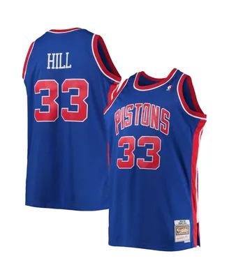 Men's Mitchell & Ness Grant Hill Blue Detroit Pistons Big and Tall Hardwood Classics Swingman Jersey
