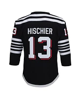 Preschool Boys and Girls Nico Hischier Black New Jersey Devils 2021/22 Alternate Replica Player Jersey