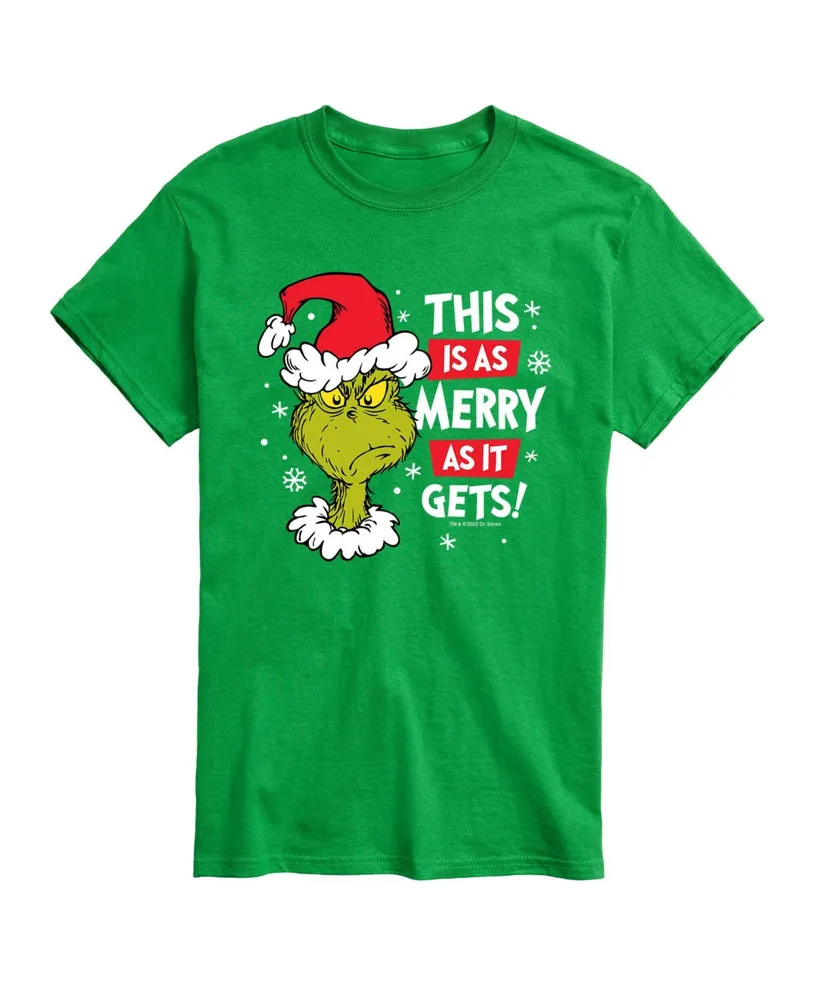 Airwaves Men's Dr. Seuss The Grinch As Merry Gets Graphic T-shirt