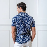 Hope & Henry Mens' Linen Short Sleeve Camp Shirt