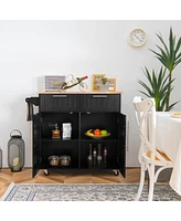 Costway Rolling Kitchen Cart Island Heavy Duty Storage Trolley Cabinet