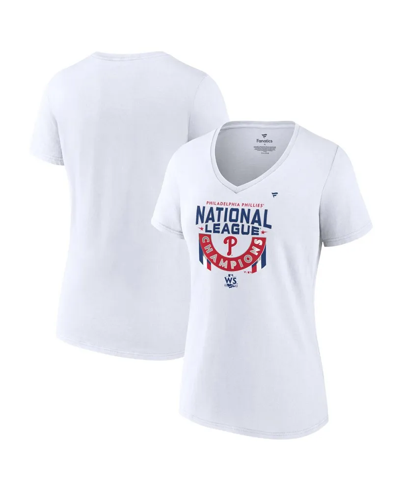 Women's Fanatics White Philadelphia Phillies 2022 National League Champions Locker Room Plus Size V-Neck T-shirt