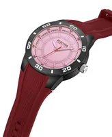 Kenneth Cole Reaction Men's Sporty Three Hand Red Silicon Strap Watch, 49mm