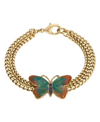 2028 Gold-Tone Butterfly Statement Bracelet