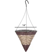 Gardener's Select Cone Hanging Basket, Dark Brown with Tan Band