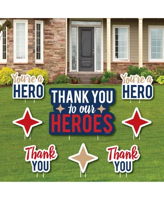 Thank You to Our Heroes - Lawn Decor - Appreciation Yard Signs - Set of 8