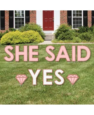 Bride Squad - Outdoor Lawn Decor - Rose Gold Party Yard Signs - She Said Yes