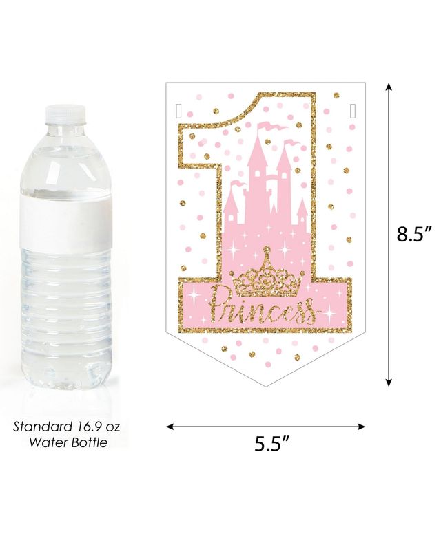 1st Birthday Little Princess Crown - Bunting Banner Decor - Happy 1st Birthday