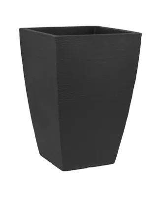 Tusco Products MSQT23BK Modern Planter Tall Square Black, 16in x 23in