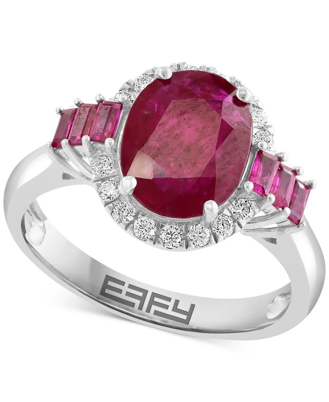 Effy Limited Edition Ruby (3-1/20 ct. t.w.) & Diamond (1/5 ct. t.w.) Ring in 14k White Gold