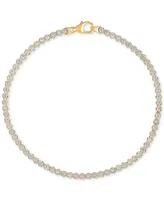 Diamond Cut Flat Bead Link Bracelet in 10k Two-Tone Gold
