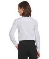 Calvin Klein Big Boys Slim-Fit Stretch Logo Dot-Print Dress Shirt