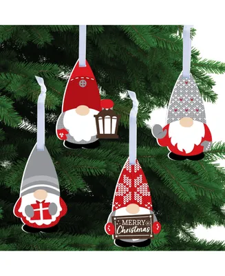 Christmas Gnomes - Holiday Party Decor - Christmas Tree Ornaments - Set of 12