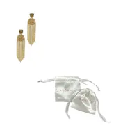 Adornia 14K Gold-Tone Plated Deco-Inspired Crystal Cascade Earrings