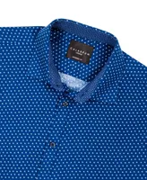 Men's Regular Fit Sprinkle Print Wrinkle Free Performance Dress Shirt