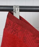 Superior Wisteria Floral Embroidered Jacquard Border Cotton 4 Piece Hand Towel Sets