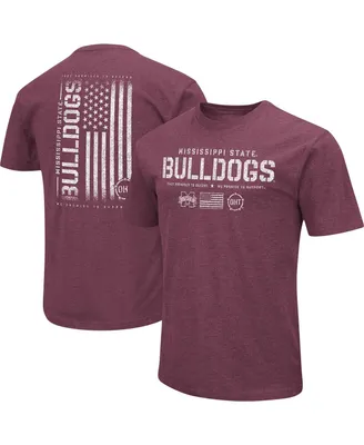 Men's Colosseum Heather Maroon Mississippi State Bulldogs Oht Military-Inspired Appreciation Flag 2.0 T-shirt