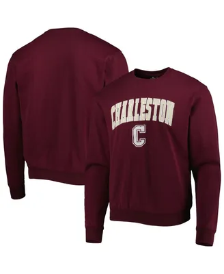 Men's Colosseum Maroon Charleston Cougars Arch Over Logo Pullover Sweatshirt