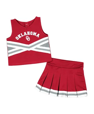 Toddler Girls Colosseum Crimson Oklahoma Sooners Carousel Cheerleader Set