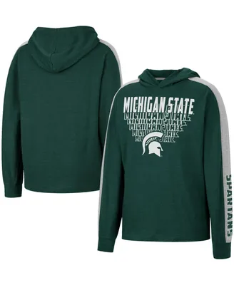 Big Boys Colosseum Heathered Green Michigan State Spartans Wind Changes Raglan Hoodie T-shirt