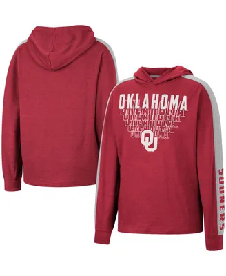 Big Boys Colosseum Heathered Crimson Oklahoma Sooners Wind Changes Raglan Hoodie T-shirt