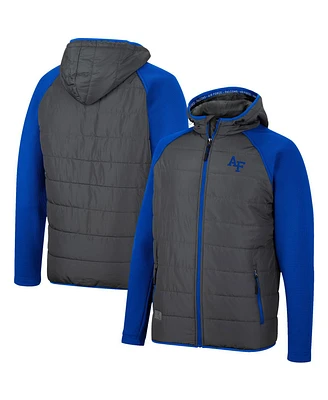 Men's Colosseum Charcoal, Royal Air Force Falcons Good On You Raglan Full-Zip Jacket