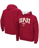 Men's Colosseum Crimson Iupui Jaguars Arch & Logo Pullover Hoodie