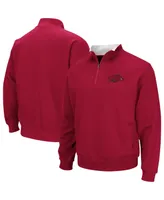 Men's Colosseum Cardinal Arkansas Razorbacks Big and Tall Tortugas Logo Quarter-Zip Sweatshirt