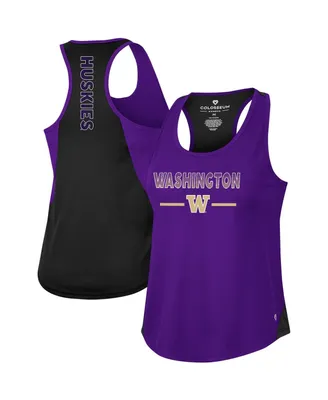 Women's Colosseum Purple Washington Huskies Sachs 2-Hit Scoop Neck Racerback Tank Top