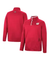 Men's Colosseum Red Wisconsin Badgers Rebound Quarter-Snap Jacket