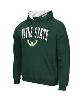 Men's Colosseum Green Wayne State Warriors Arch & Logo Pullover Hoodie