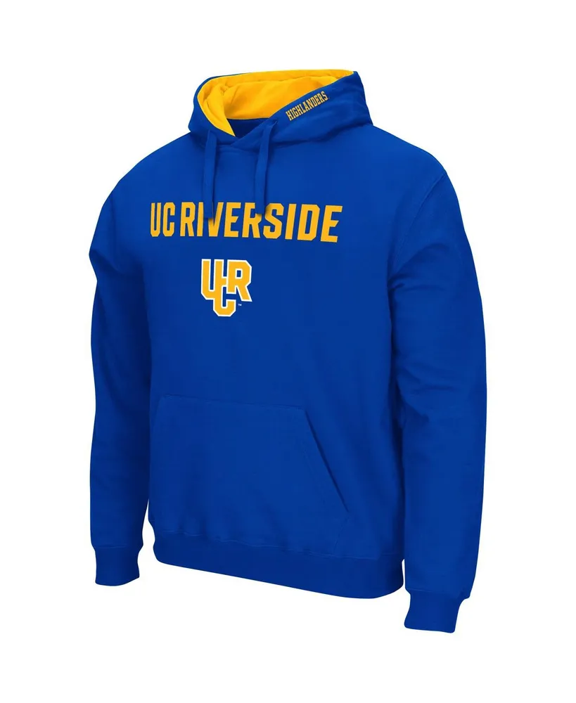 Men's Colosseum Blue Uc Riverside Highlanders Arch & Logo Pullover Hoodie